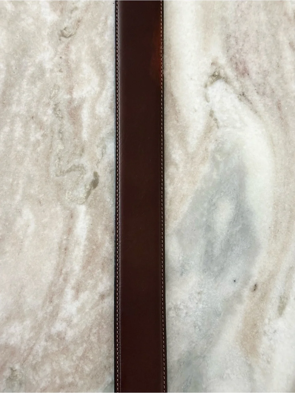 Brown Bonded Leather Belt with Silver Buckle